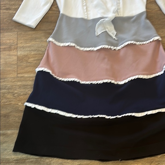 Noni Teen Color Block Ruffle Dress Women's Size Large Made in Canada - Picture 5 of 11